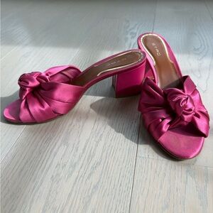 Etro Fuchsia Satin Knot Mules